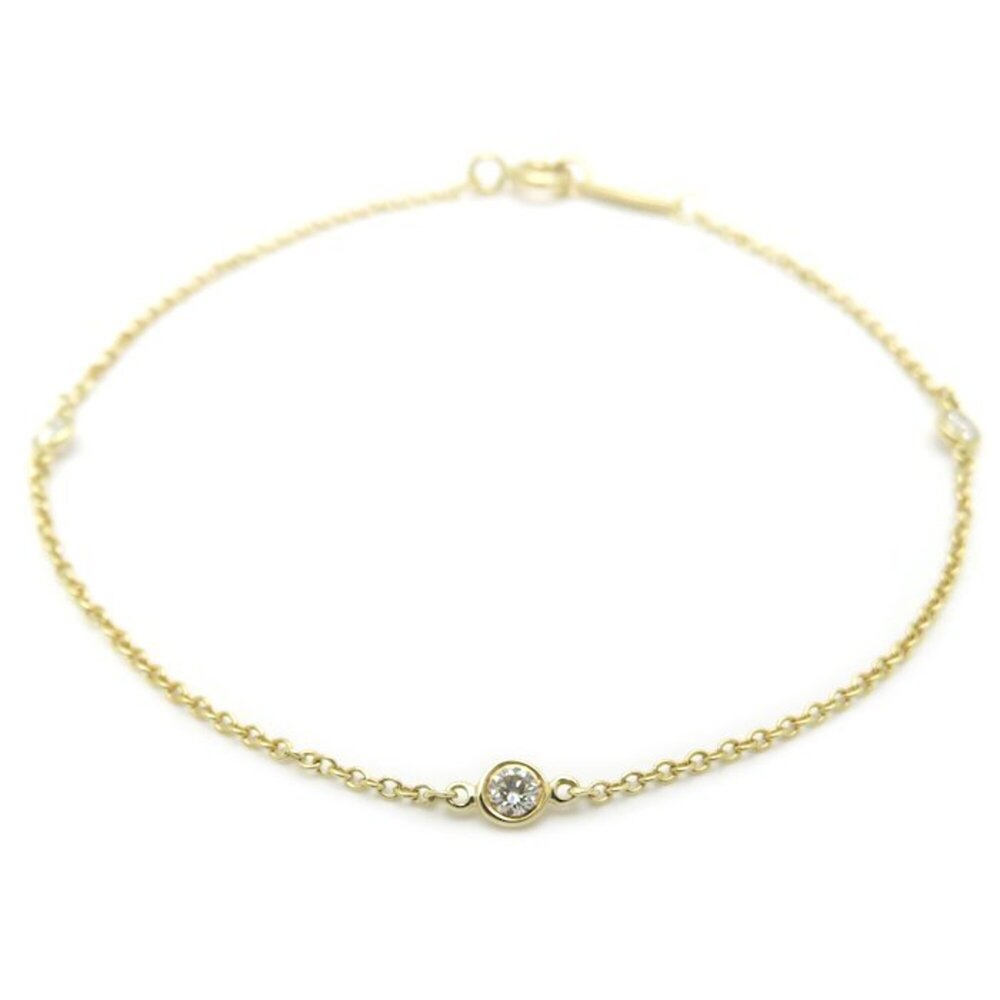 TIFFANY & CO. 18k Gold Diamond Charm Bracelet